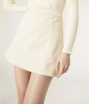 Corduroy Mini Skirt - White
