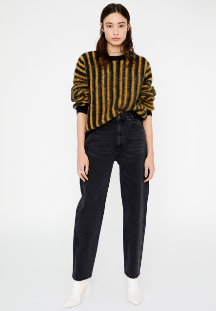 Loose Knit Jumper - Yellow Stripe