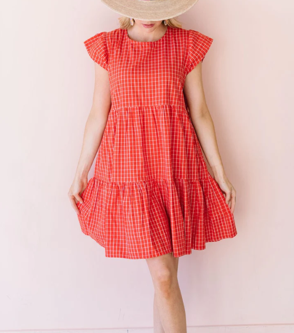 Poppy Dress - Red Plaid