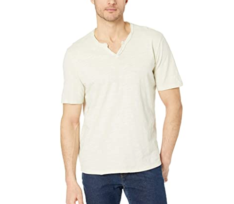 Short Sleeve Notch V-neck - Almond