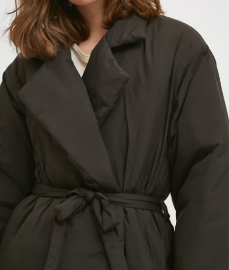 Cropped Puffer Coat - Black