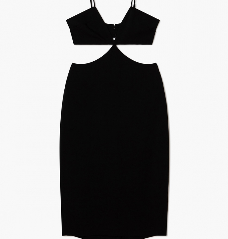 Strappy Cut Out Midi Dress - Black