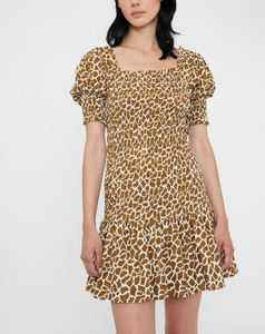 Fitted Mini Dress - Giraffe Print