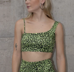 Maddy Top - Green Leopard