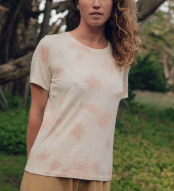 Hemp Tomboy Tee - Pale Pink Tie Dye - Genterie Supply Co.
