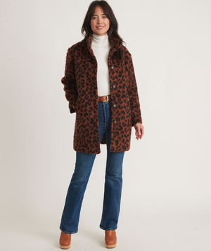 Stephanie Cocoon Coat - Cheetah