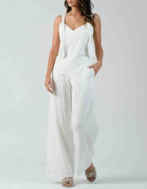 Clover Knot Jumpsuit - White