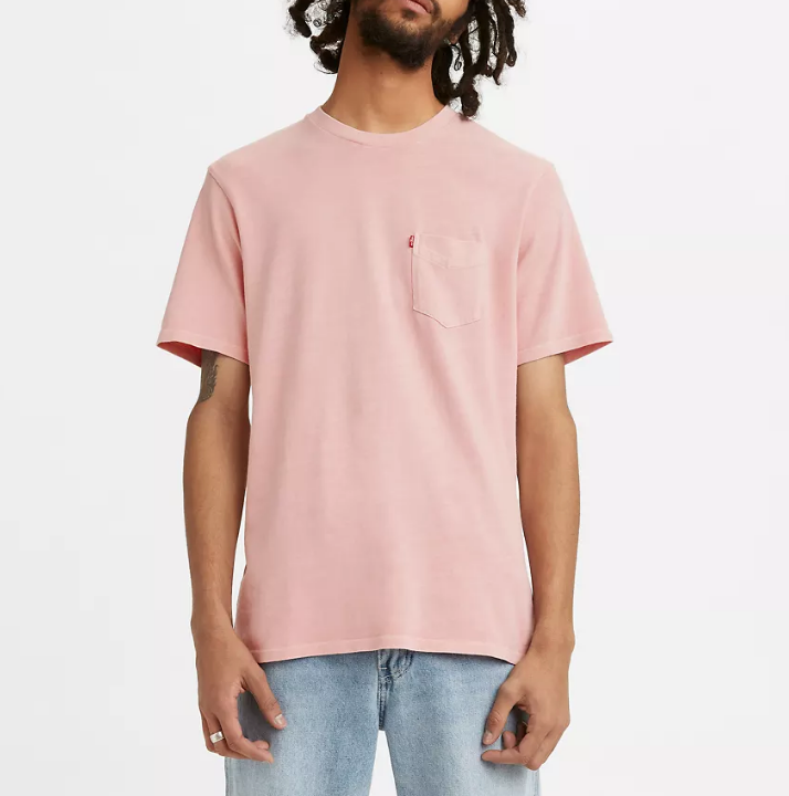 Relaxed Fit Pocket Tee - Garment Dye Powder Pink