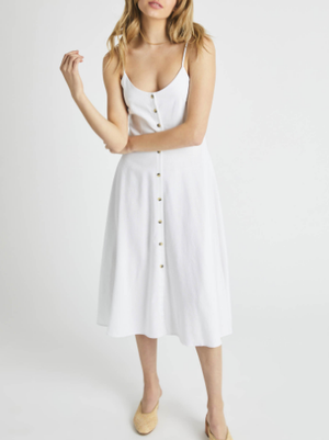 Mid Summer Linen Dress - White