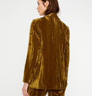 Textured Velvet Blazer - Green
