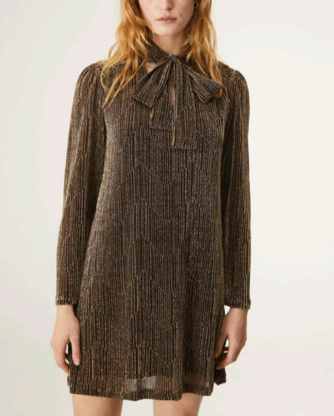 Lurex Mini Dress - Gold