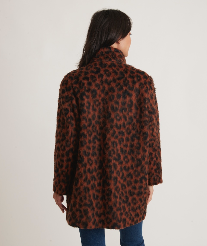 Stephanie Cocoon Coat - Cheetah