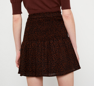 Smocked Mini Skirt - Animal Print