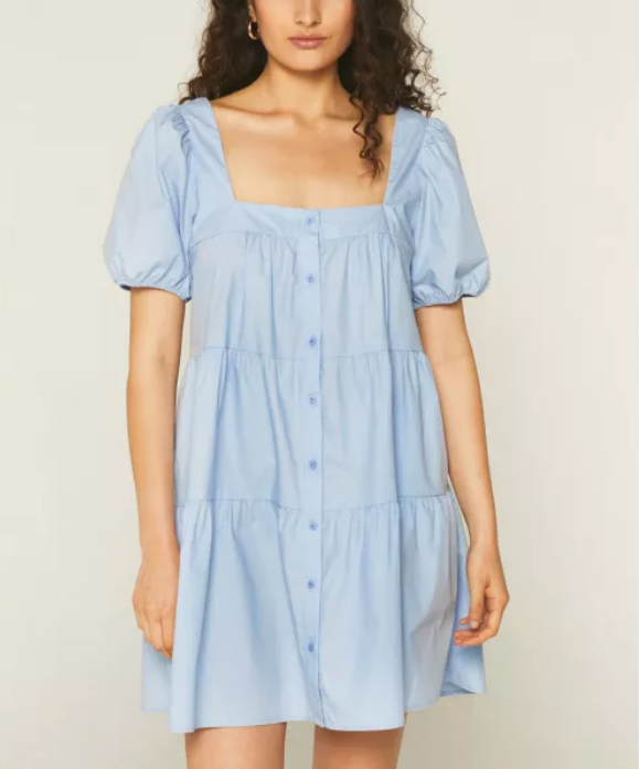 Poplin Smock Dress - Blue