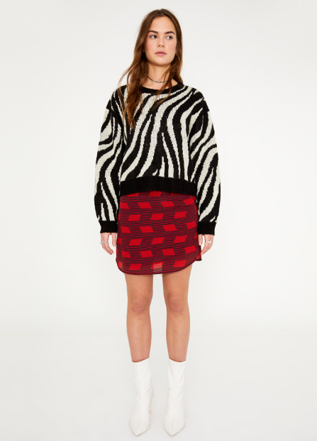 Zebra Print Sweater - Black/White